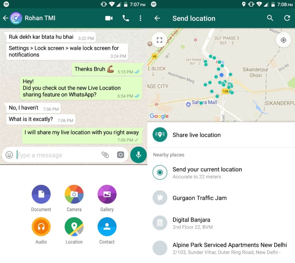 cara memeriksa lokasi seseorang di WhatsApp dengan nomor telepon